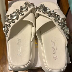 Joalice Paris style G363 White bejeweled sandals